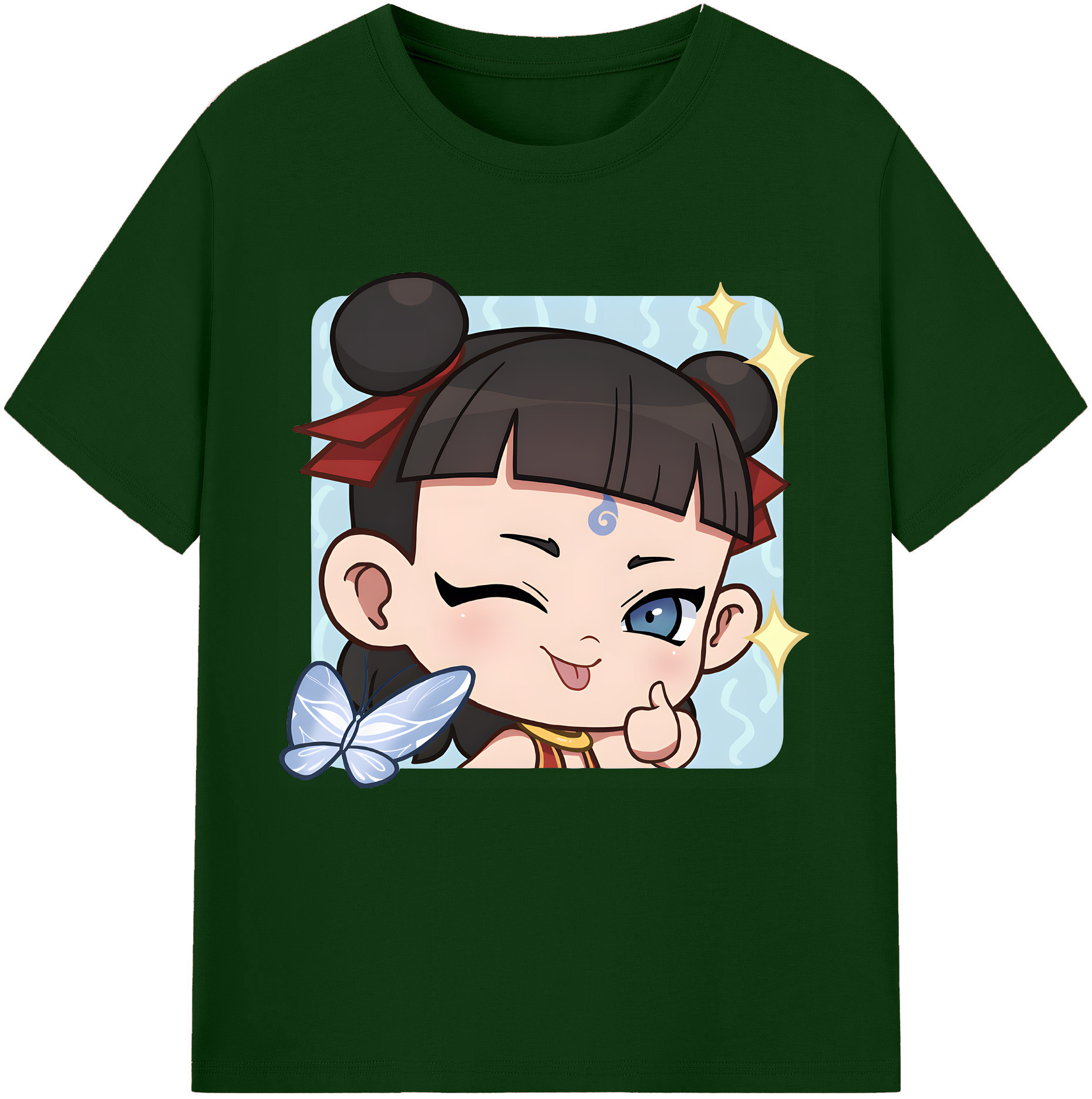 （画像用） Ne Zha 2 ナタ 魔童の大暴れ 綿100％半袖Tシャツ（フロントプリント）